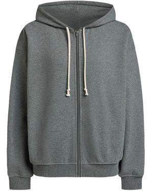 12 STOREEZ Terrycloth Zip-Up Hoodie - Grey