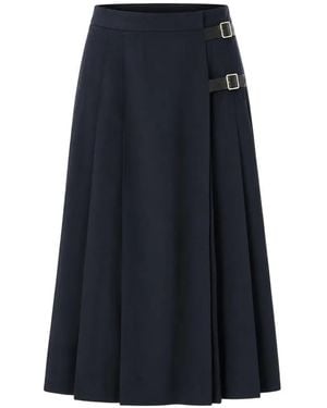 Barbour Buckle-Fastening Pleated Skirt - Blue