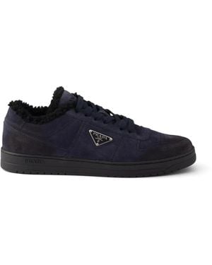 Prada Baskets Downtown En Daim - Blue