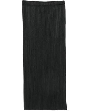 Issey Miyake Plissé-Effect Midi Skirt - Black