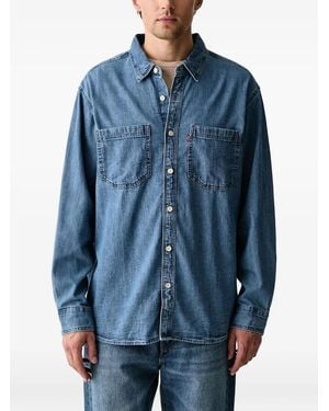 Levi's Chemise Mariposa Worker En Jean Délavé - Blue