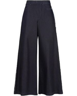 Marni Stretch Cotton Wide Leg Jeans - Blue