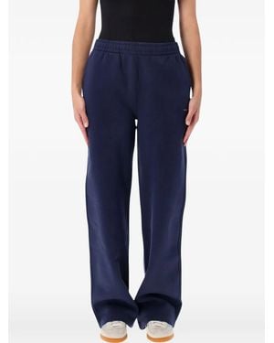 PANGAIA Logo-Print Wide-Leg Track Pants - Blue