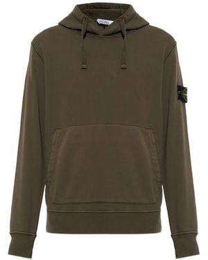 Stone Island Logo-Patch Hoodie - Green