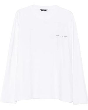 7 For All Mankind T-Shirt Imprimé À Manches Longues - White