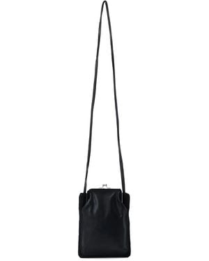 Y's Yohji Yamamoto レザー ショルダーバッグ - ブラック