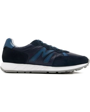 Magnanni Yoki Leather Suede Panelled Trainers - Blue