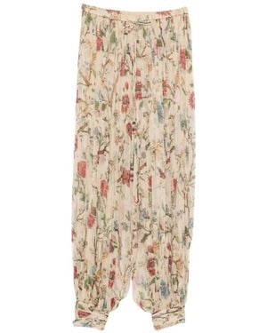 Into The East Floral-Print Tapered Trousers - Natural