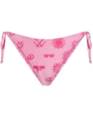 Moschino Terry Cloth Swim Briefs With Ties - Pink