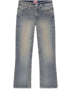 KENZO Bara Logo-Patch Jeans - Blue