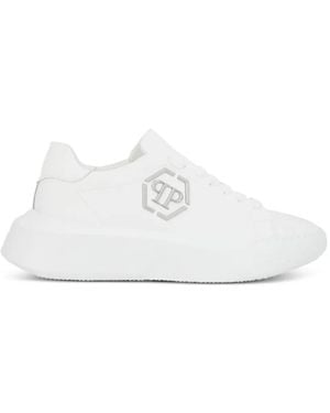 Philipp Plein Godzilla Hexagon-Logo Runner Sneakers - White