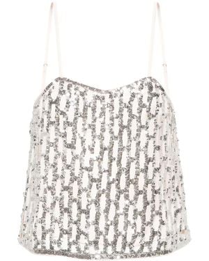 forte_forte Sequin-Embellished Sleeveless Top - White
