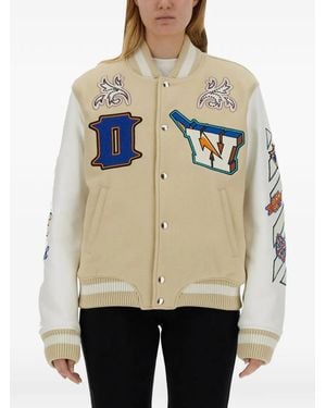 Off-White c/o Virgil Abloh Mixed Colours Thunderbolt Varsity Bomber Jacket - Multicolour