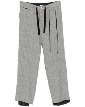 Midorikawa Pantalones Con Motivo Pied De Poule - Gris