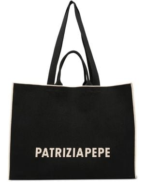 Patrizia Pepe Shopper Met Gingham Ruit - Zwart