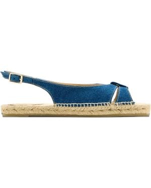 Castañer Slingback Denim Flat Espadrilles - Blue