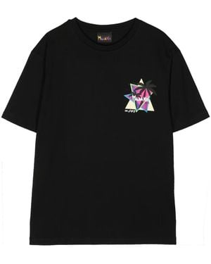 Mauna Kea Sunset Palms Cotton T-Shirt - Black