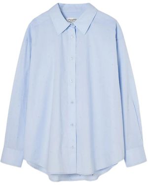 Psophia Crystal-Embellished Oversized Shirt - Blue