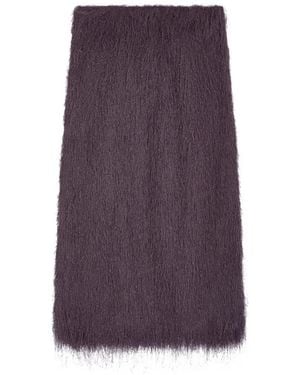 Dries Van Noten Fringed Midi Skirt - Purple
