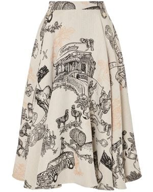 Temperley London Printed A-Line Skirt - Natural