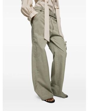 Acne Studios Pantalones Rectos Con Cinturón - Verde
