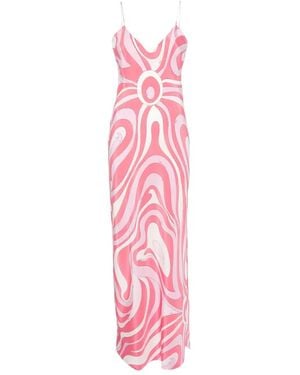 PUCCI Iride-Print Silk Maxi Dress - Pink