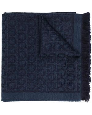 Ferragamo Gancini Wool Scarf - Blue
