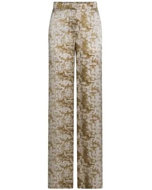 Collini Milano Eos Abstract-Print Wide-Leg Pants - Natural