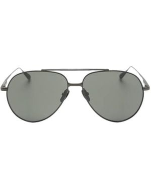 Linda Farrow Marcelo Pilot-Frame Sunglasses - Grey