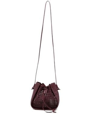 forte_forte My Pepita Woven Leather Bucket Bag - Red