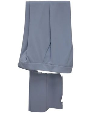 Emme Kaki Pleat-Detail Pressed-Crease Trousers - Blue