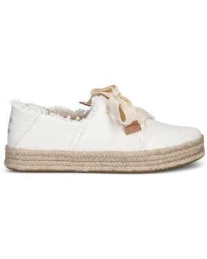 TOMS Carolina Frayed Espadrille Sneakers - White