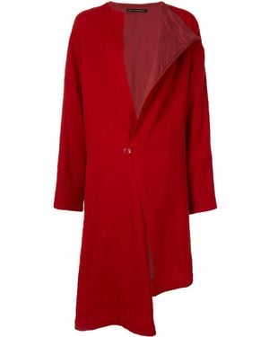 Y's Yohji Yamamoto Asymmetric Coat - Red