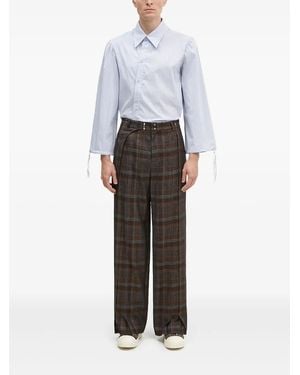 ANDERSSON BELL Soe check-wrap apa753m trousers - Gris