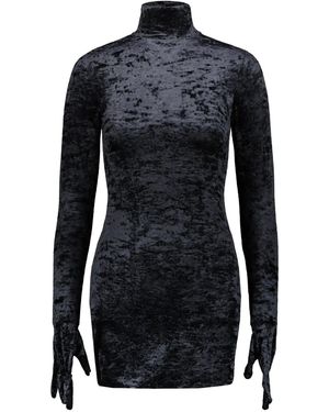 Vetements Velvet Gloves Mini Dress - Black