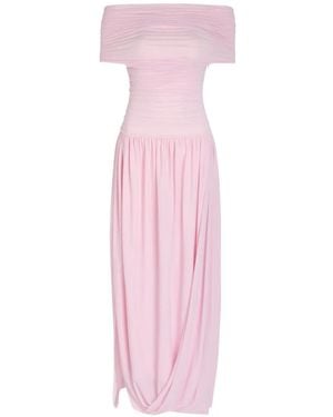 Ronny Kobo Irulan Off-Shoulder Ruched Maxi Dress - Pink