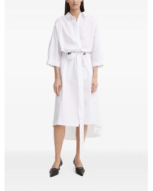 MMC Studio Vestido Camisero Con Cintura Lazada - Blanco