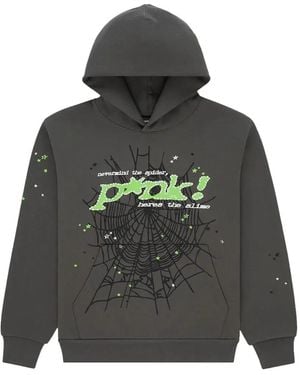 Sp5der Punk V2 Spider-Web Hoodie - Grey