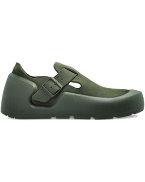 Birkenstock Reykjavik Sneakers aus Nubukleder mit Schnallenriemen - Grün