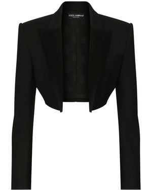 Dolce & Gabbana オープンフロント クロップドジャケット - ブラック