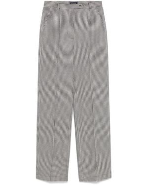 Styland Houndstooth-Pattern Trousers - Grey