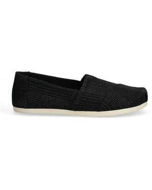 TOMS Square-Toe Ballet Flats - Black