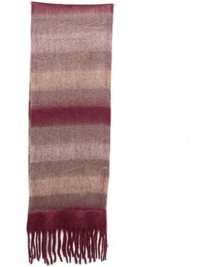 Verb to Do Striped Fringed Scarf - Purple