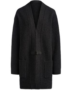 12 STOREEZ Buckled Wool Cardigan - Black