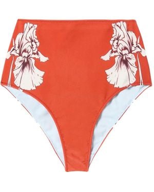 La DoubleJ Bikinihöschen Mit Blumen-Print - Rot