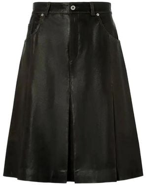 Halfboy Front-Pleat Midi Skirt - Black