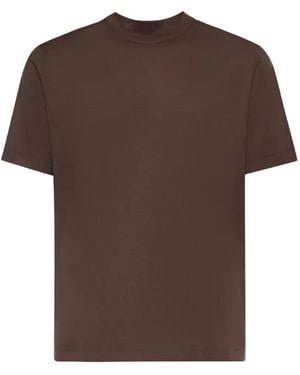 Giuliano Galiano Crew-Neck Short-Sleeve T-Shirt - Brown