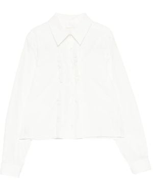 ShuShu/Tong T-Shirt À Volants Et Détails En Dentelle - White