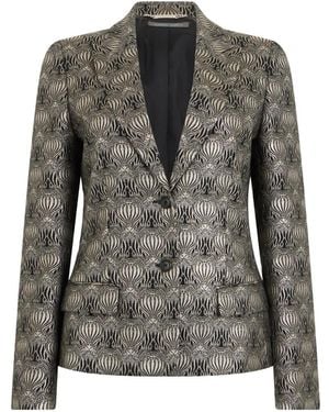 Alberta Ferretti Patterned Single-Breasted Blazer - Black