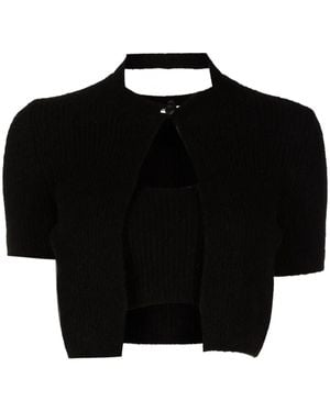 Alexander Wang クロップドニットトップ - ブラック